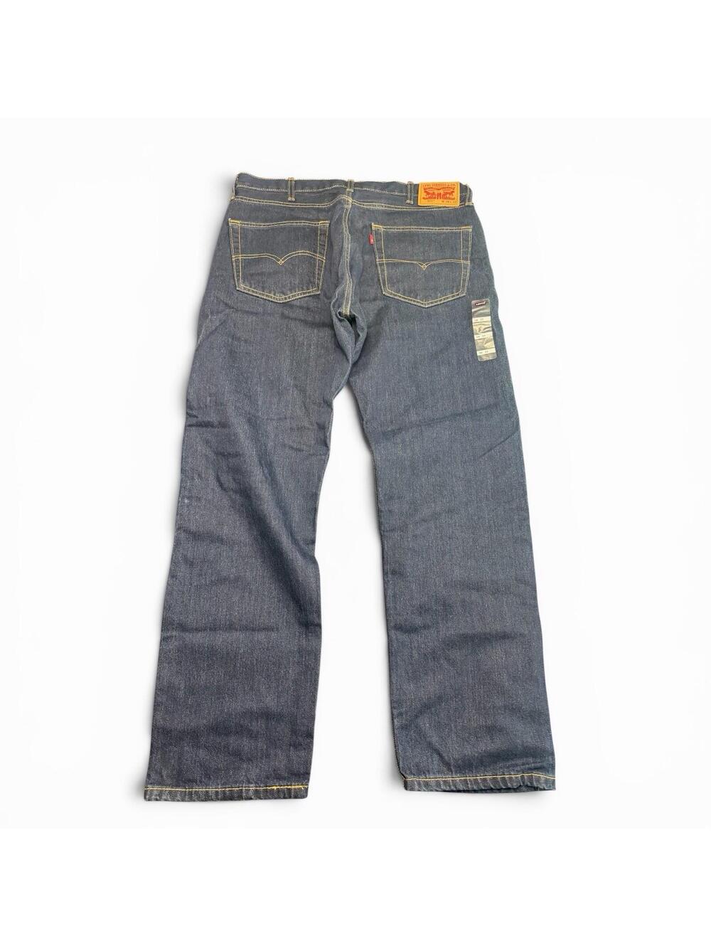 Levi's 505 Straight Leg Regular Fit Blue Jeans Size 38X30 Stretch dark Wash New
